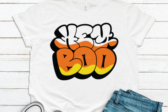 Hey Boo Graffiti Graphics for Crafts and Halloween Merch