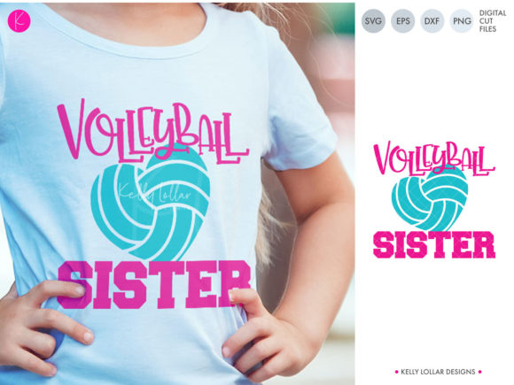 Volleyball Sister Graphics for Crafts and Branding